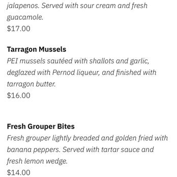 Broken Keel - Partial Menu - Seafood Near Me - Savannah, Georgia