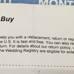 Best Buy - Best Buy's return policy - taken at the customer service counter as the manager was refusing to accept my return because I purchased online.