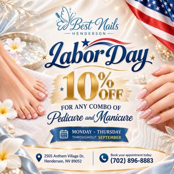 Best Nails - They are open Labor Day and also have great discount! - Nail Salons Near Me - Henderson, Nevada Best Nails - They are open Labor Day and also have great discount! - Nail Salons Near Me - Henderson, Nevada