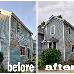 Freddy Painting - Before and after staining exterior house.