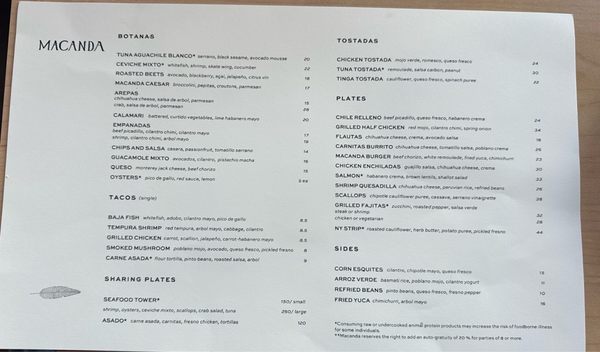 Menu photo 7 Macanda Wayzata, MN