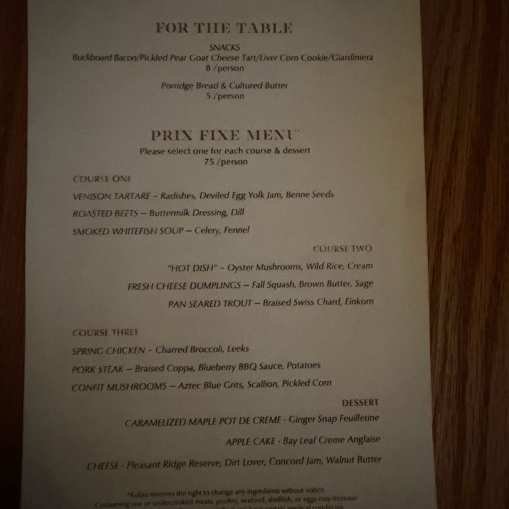 Robin Restaurant - Menu - New American Near Me - St. Louis, Missouri