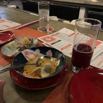 Otsu - Mid-meal. Coconut-based soup with wontons and ootoro (fatty tuna) with Xul PB&J beer. - Dim Sum Near Me - Knoxville, Tennessee Otsu - Mid-meal. Coconut-based soup with wontons and ootoro (fatty tuna) with Xul PB&J beer. - Dim Sum Near Me - Knoxville, Tennessee