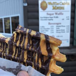 Waffle Cabin - Belgian waffle w/ hot chocolate syrup