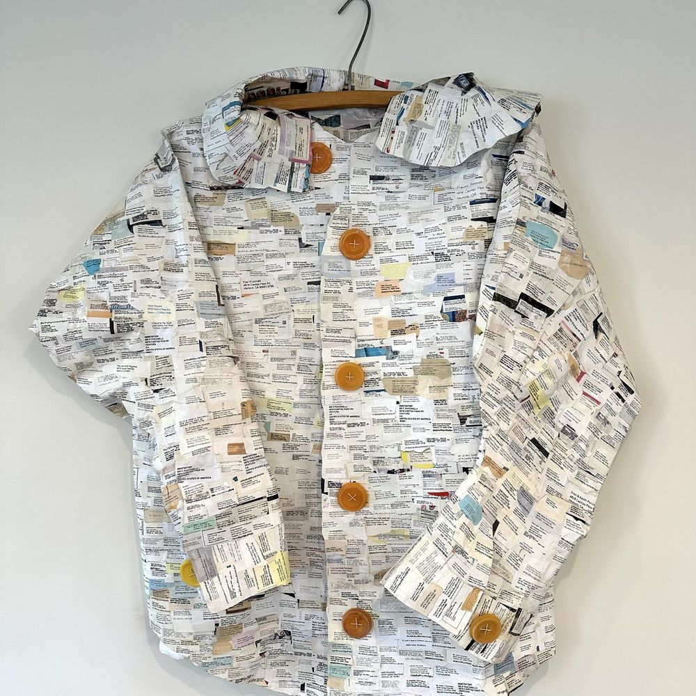A shirt made from address labels. Very creative! A shirt made from address labels. Very creative!