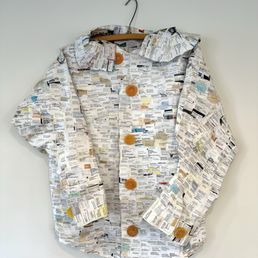 A shirt made from address labels. Very creative! A shirt made from address labels. Very creative!