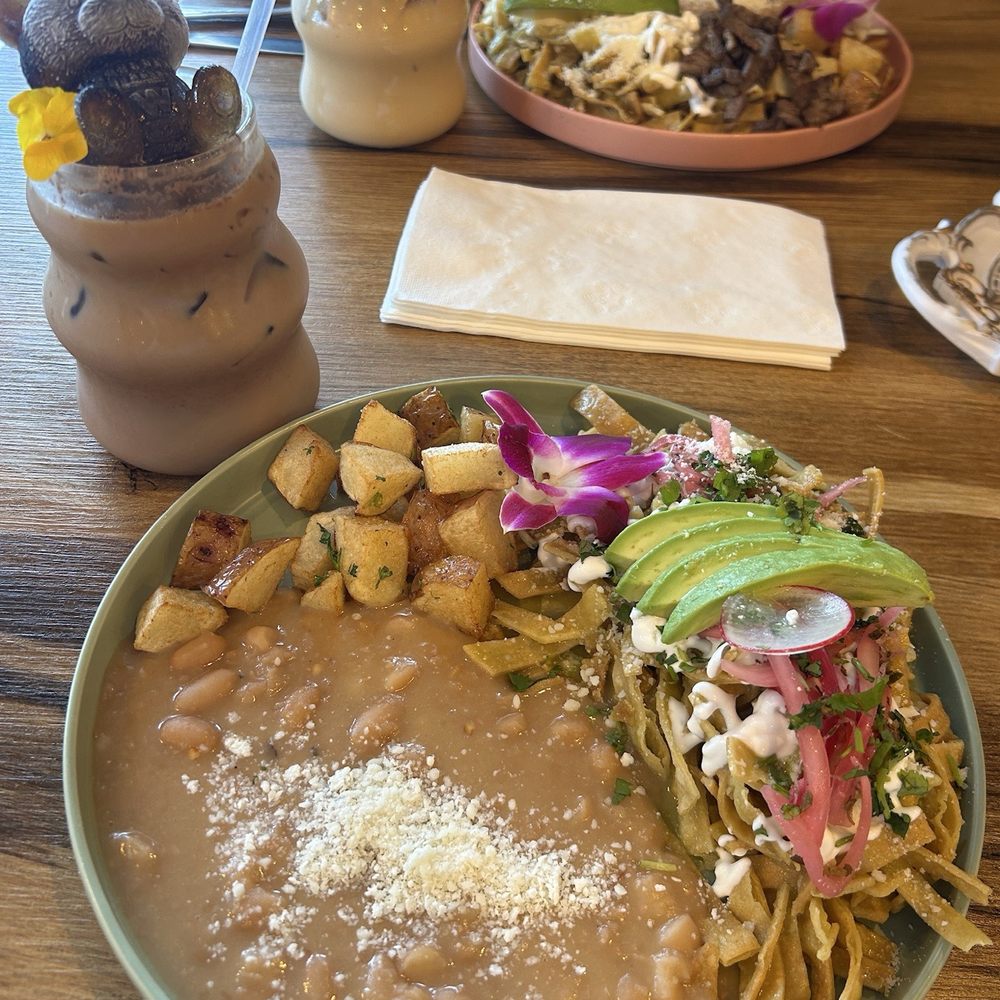 El Encanto - Chilaquiles verdes and a iced latte - Breakfast & Brunch Near Me - San Diego, California El Encanto - Chilaquiles verdes and a iced latte - Breakfast & Brunch Near Me - San Diego, California