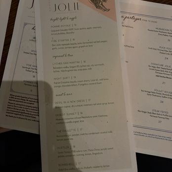 Jolie - Menu - Cocktail Bars Near Me - New Orleans, Louisiana
