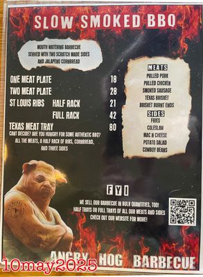 Menu photo 1 Angry Hog Barbecue North Woodstock, NH