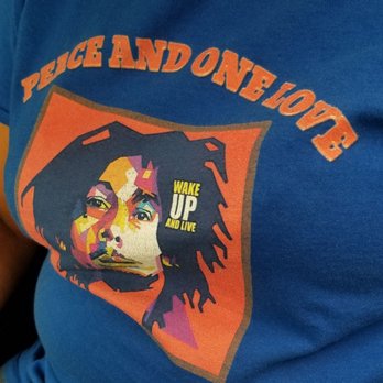 Gray's Active Wear Printing - Bob Marley shirt. Peace and One Love. - Screen Printing/T-Shirt Printing Near Me - Inglewood, California Gray's Active Wear Printing - Bob Marley shirt. Peace and One Love. - Screen Printing/T-Shirt Printing Near Me - Inglewood, California