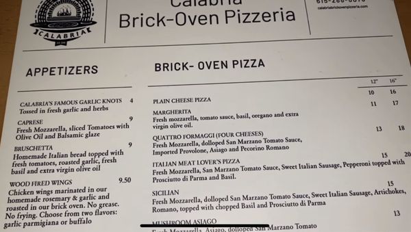 Menu photo 4 Calabria Italian Kitchen Mount Juliet, TN Menu photo 4 Calabria Italian Kitchen Mount Juliet, TN
