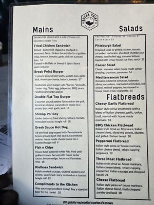 Menu photo 2 Break Point San Diego, CA