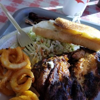 Piggy's Place Bar-B-Que - Ribs and half chicken plate w coke slaw and toast - Barbeque Near Me - Tullahoma, Tennessee