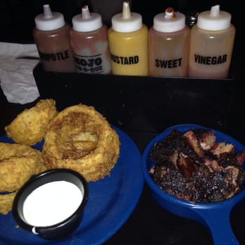 Mojo Old City BBQ - Burnt ends and onion rings! YUM! - Barbeque Near Me - St. Augustine, Florida