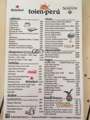 Menu photo 1 Perú Beach Buenos Aires, C