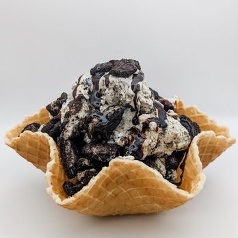 Mix It Up Creamery - a waffle with chocolate and oreo cookies - Ice Cream & Frozen Yogurt Near Me - Forney, Texas Mix It Up Creamery - a waffle with chocolate and oreo cookies - Ice Cream & Frozen Yogurt Near Me - Forney, Texas