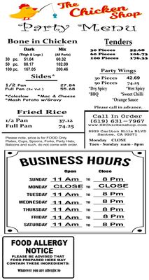 Menu photo 4 The Chicken Shop Santee, CA