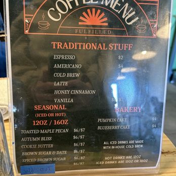 Fulfilled Coffee - Menu - Coffee & Tea Near Me - Yucaipa, California