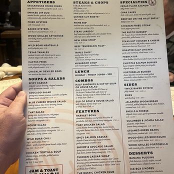 The Rustic - Menu - Venues & Event Spaces Near Me - Houston, Texas