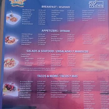 Sunset - Menu - Bars Near Me - Cozumel, ROO Sunset - Menu - Bars Near Me - Cozumel, ROO