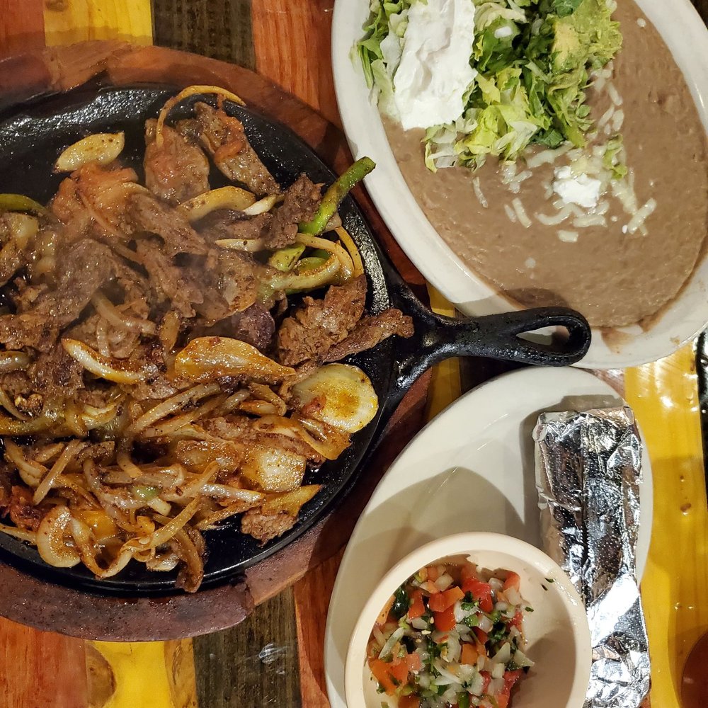 Steak fajitas, I choose not to order the rice so they doubled my beans. Soooo yummy and enough to bring home. Steak fajitas, I choose not to order the rice so they doubled my beans. Soooo yummy and enough to bring home.