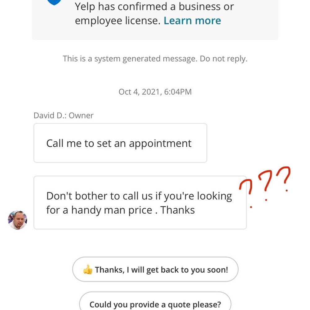 Aggressive comment to start off was off putting, presumptuous, and rude. Aggressive comment to start off was off putting, presumptuous, and rude.