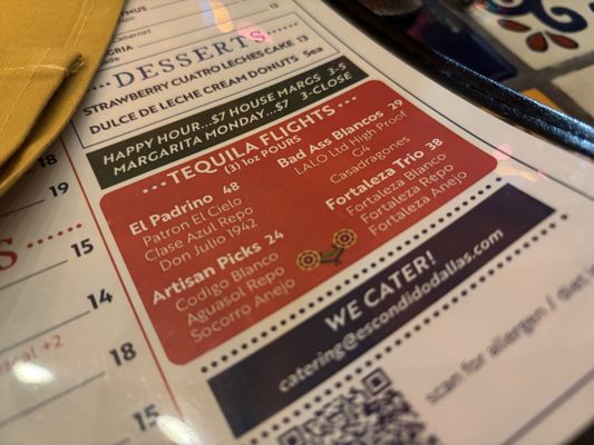 Menu photo 2 Escondido Tex Mex Patio Dallas, TX Menu photo 2 Escondido Tex Mex Patio Dallas, TX