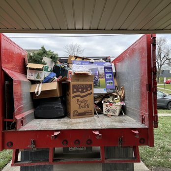Junk King Cincinnati - They stack up to the top and restock as needed to fill every space - Junk Removal & Hauling Near Me - Cincinnati, Ohio