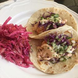 Texican - Gulf shrimp tacos w/ lime slaw