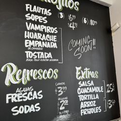 One Stop Taco Shop - Menu with new items such as sopes and flautas