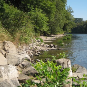 Hyak County Park - Looking downriver towards Albany. - Parks Near Me - Corvallis, Oregon