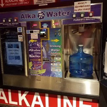 Alka Puro - What the station looks like. Alkaline left (card only), drinking water right (takes 5$, 1$, 0.25, 0.10, 0.05). - Water Stores Near Me - Las Vegas, Nevada Alka Puro - What the station looks like. Alkaline left (card only), drinking water right (takes 5$, 1$, 0.25, 0.10, 0.05). - Water Stores Near Me - Las Vegas, Nevada