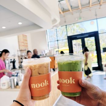Nook Coffee Bar - Iced matcha latte & Iced Spanish latte - Coffee & Tea Near Me - Costa Mesa, California Nook Coffee Bar - Iced matcha latte & Iced Spanish latte - Coffee & Tea Near Me - Costa Mesa, California