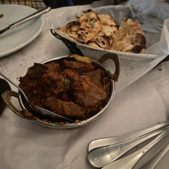 Bombay Darbar - Lamb kadhai and garlic naan - Indian Near Me - Miami, Florida