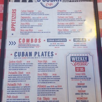 D'Cuban Cafe - Front of menu - Cuban Near Me - Norcross, Georgia