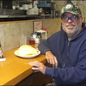 Beth's Cafe - Thanks, Liz, for snapping my photo, as I get ready dig into my 6-egg omelette. - American Near Me - Seattle, Washington