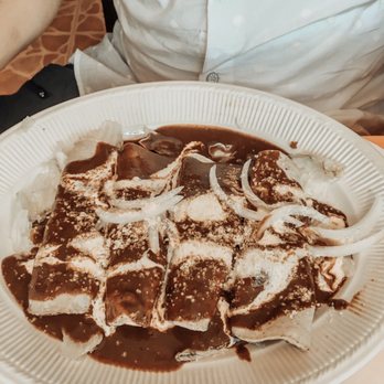 Restaurant Bar Cana-Nah - I forgot the name of this dish, but is their Mole enchiladas filled with Chaya (which is a local plant). They were good and unique. - Mexican Near Me - Uxmal, YUC Restaurant Bar Cana-Nah - I forgot the name of this dish, but is their Mole enchiladas filled with Chaya (which is a local plant). They were good and unique. - Mexican Near Me - Uxmal, YUC