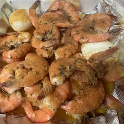 Crab King - Large Shell Off Garlic Shrimp w/ Eggs added