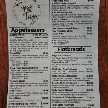 Tipsy Teeze - a menu for applebeezers - Music Venues Near Me - Morgantown, West Virginia Tipsy Teeze - a menu for applebeezers - Music Venues Near Me - Morgantown, West Virginia