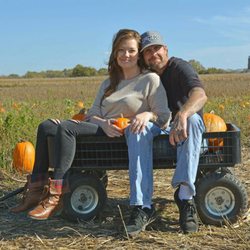 Smith Family Farms - Hubby and I got a cute photo together in the wagon, just like the kids.