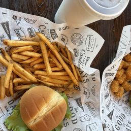 Burger and fries Burger and fries