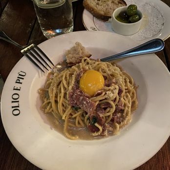 Olio e Più - Spaghetti Chitarra alla Carbonara - Pizza Near Me - New York, New York Olio e Più - Spaghetti Chitarra alla Carbonara - Pizza Near Me - New York, New York