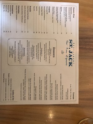 Menu photo 8 St. Jack Portland, OR