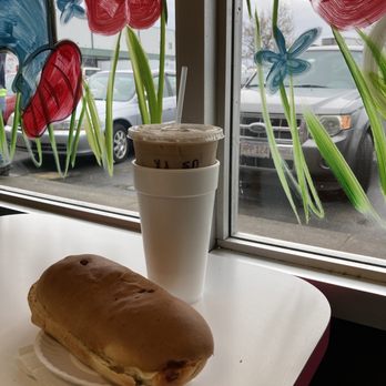 Friendly Donuts - Linguica cheese roll. Snickerdoodle iced coffee. - Donuts Near Me - New Bedford, Massachusetts