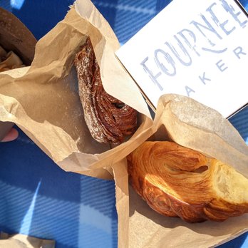Fournée Bakery - Almond choco croissant, ham cheese croissant, veggie quiche (in the box) - Bakeries Near Me - Berkeley, California