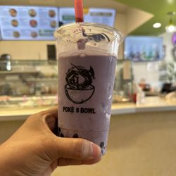 Poke Bowl - Taro milk tea and Honey dew milk tea tea, Amazing