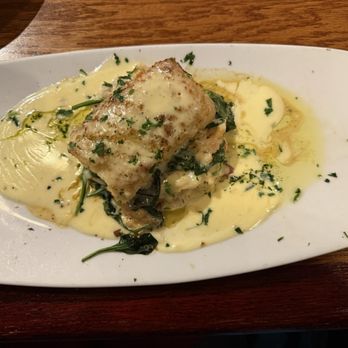 Glacier BrewHouse - Crab stuffed Alaska Halibut - American Near Me - Anchorage, Alaska