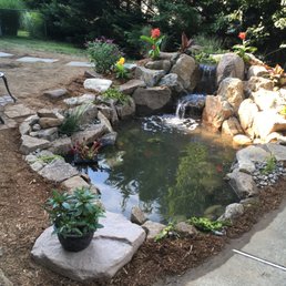 Installed pond w/ waterfall Installed pond w/ waterfall