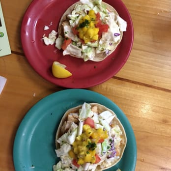 Coconuts Fish Cafe - Fish tacos! (1 order gets you everything in this pic) - Seafood Near Me - Kihei, Hawaii