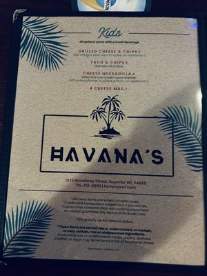 Menu photo 5 Havana’s Superior, WI